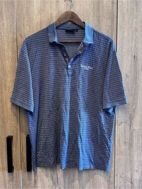 Bobby Jones Star Pass Tucson Patch Navy Textured Golf Polo XL